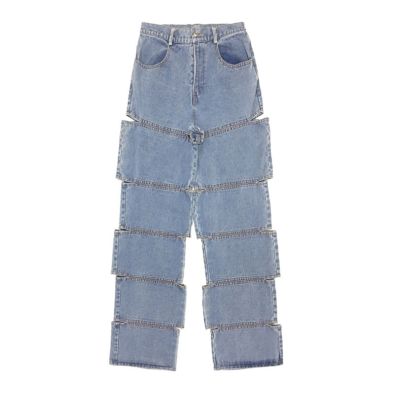 Variant image for Kvinnors Raka Ben Jeans Medelhög Midja Högkvalitativ Denim-1