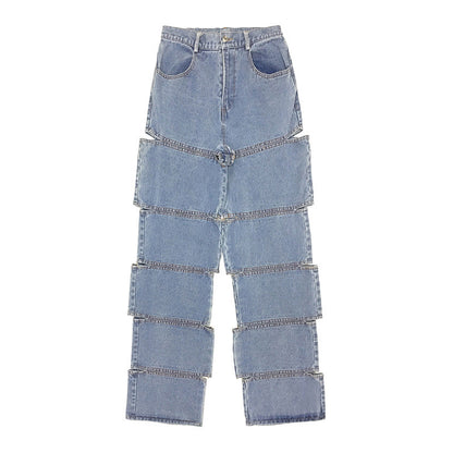 Variant image for Kvinnors Raka Ben Jeans Medelhög Midja Högkvalitativ Denim-1