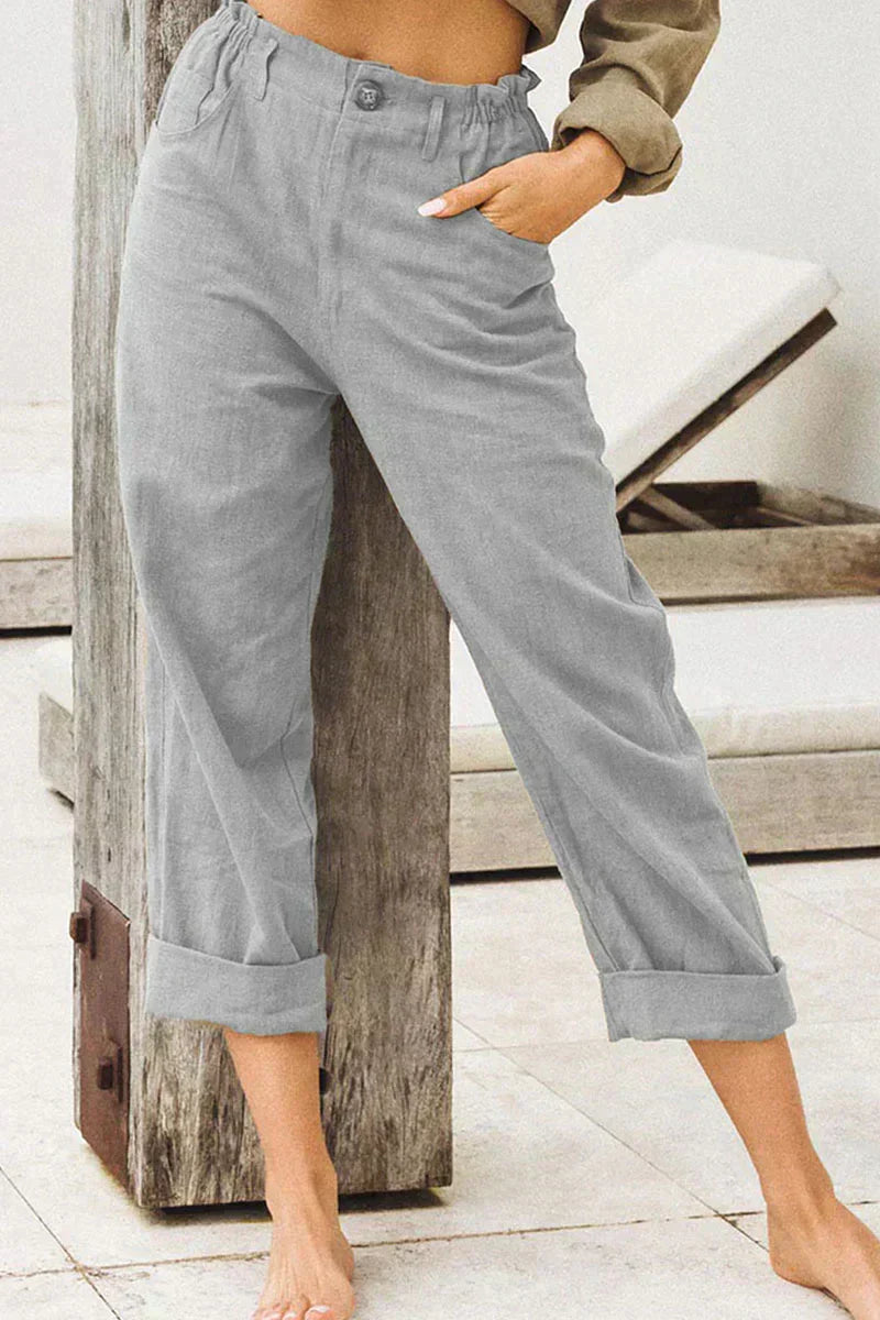 Dam Sportbyxor Lätta Polyester med Fickor-4