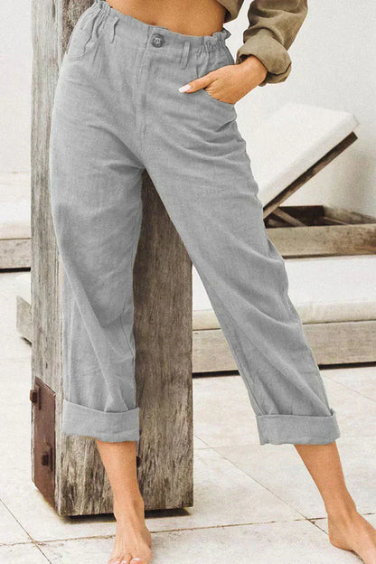 Dam Sportbyxor Lätta Polyester med Fickor-4