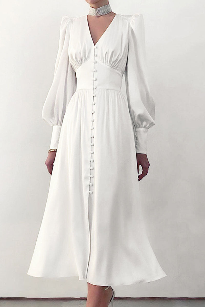 Variant image for Kvinna Klänning Glänsande Polyester Elegant Knälång-1