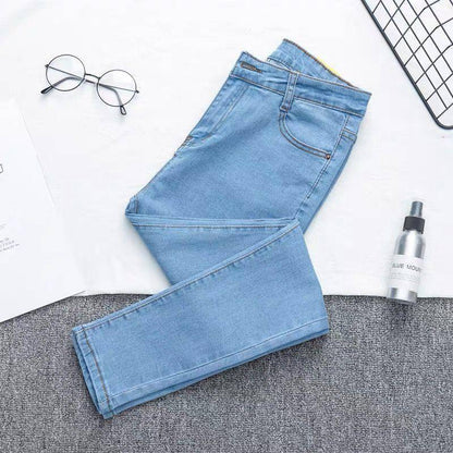 Variant image for Dam Hög Midja Rivna Jeans Denim Slangformad-73