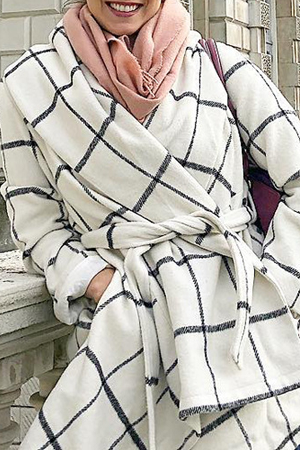 Dam Kappa Långärmad Asymmetrisk Polyester med Midjebälte-3