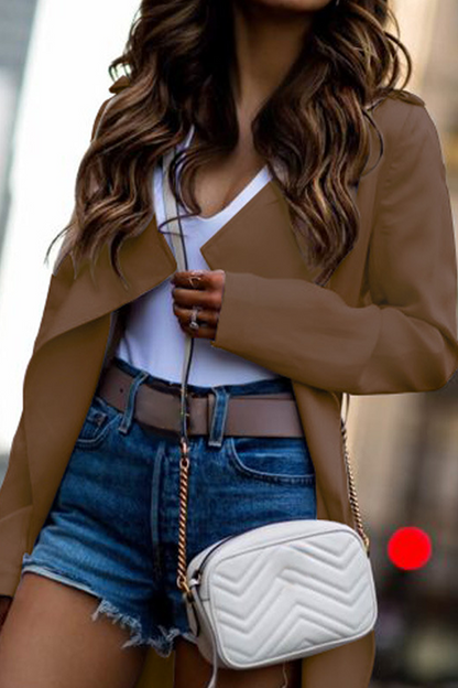 Dam Cardigan Skjortabluskrage Mjuk Bomullsblandning-4