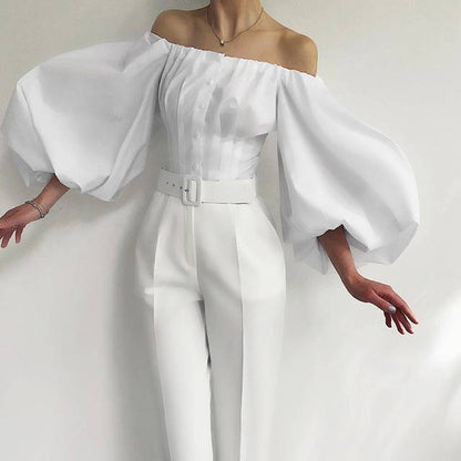 Variant image for Kvinnors Pufftop Låg Profil Bomull Lykta Ärmar-3