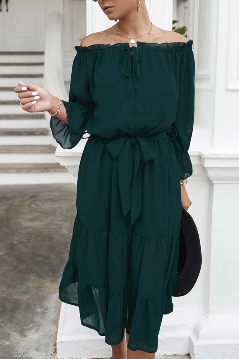 Fina Dam Klänningar Trendig och Bekväm 100% Polyester-3