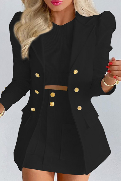 Dam Casual Set Långärmad Patchwork 100% Bomull-5