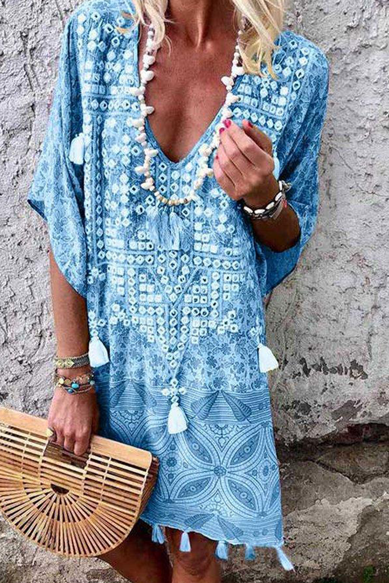 Dam Klänning Luftig Elegant 100% Bomull, Fina Dam Klänningar för Vardag och Fest-5