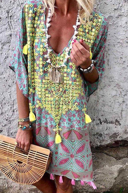 Dam Klänning Luftig Elegant 100% Bomull, Fina Dam Klänningar för Vardag och Fest-3