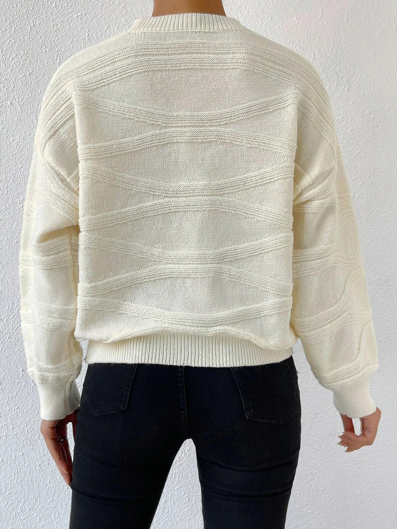 Kvinnors Cardigan Överlappande Axlar Mjuk Stickad Tyg-2