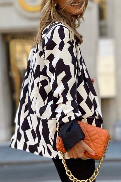 Damjacka Patchwork med Elegant Krage i Högkvalitativt Tyg-4