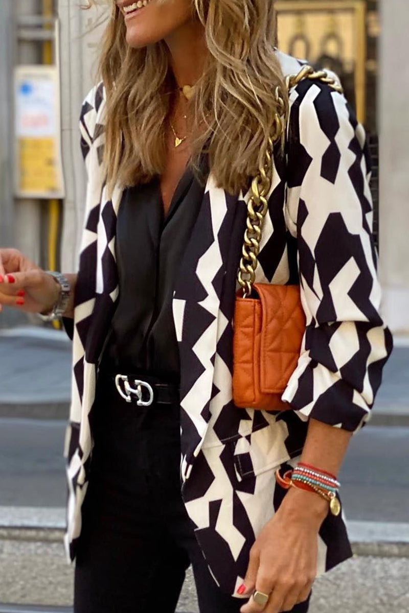 Damjacka Patchwork med Elegant Krage i Högkvalitativt Tyg-2