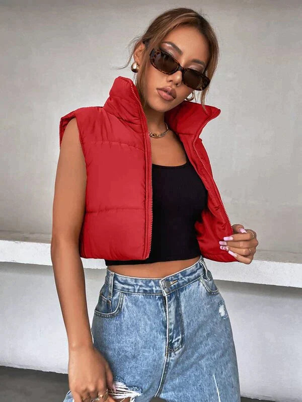 Damjacka Kort Buffertväst Modern Design Hållbart Material-4