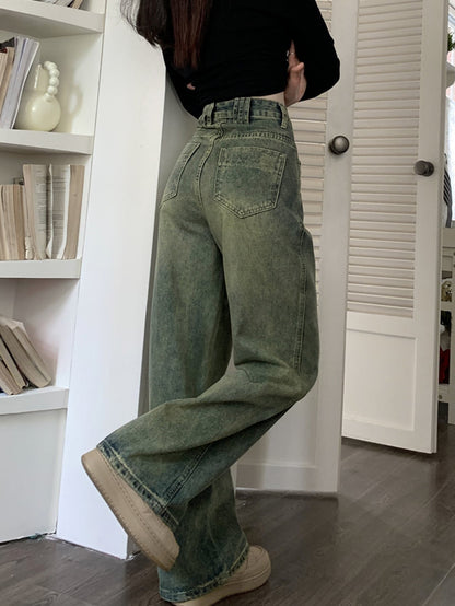 Damer Baggy Jeans Avslappnad Denim-4