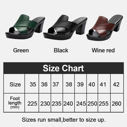 Dam Sandaler i Konstläder med Chunky Klackar – 10 cm Klackhöjd, Slip-On Design, Flera Färger och Storlekar 3