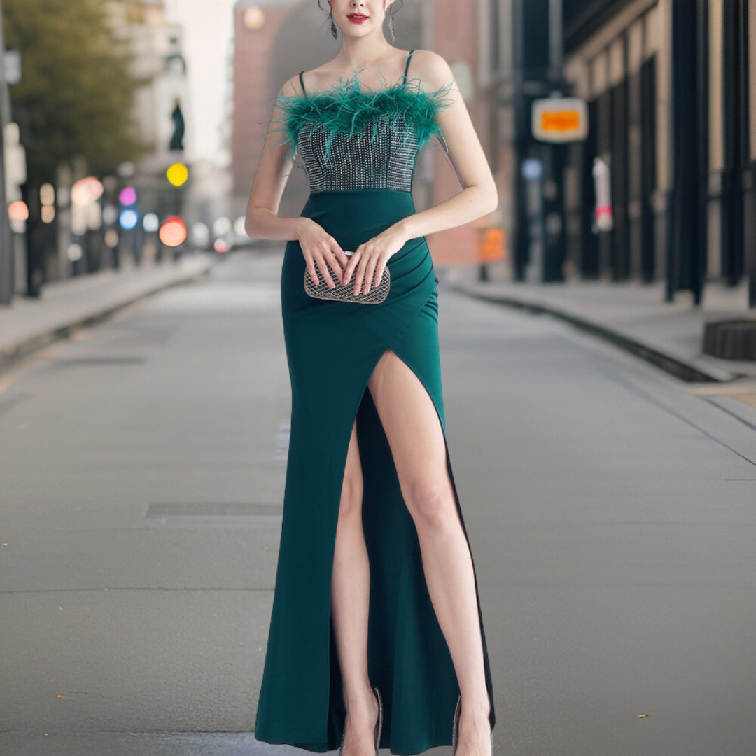 Variant image for Dam Lång Aftonklänning Flödande Design Högkvalitativt Material-21