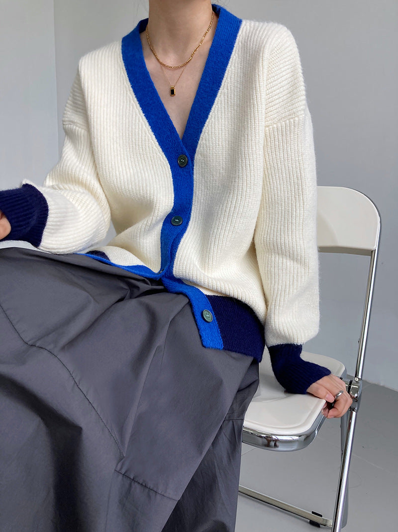 Dam Kardigan Modern Design Mjuk Akryl-5