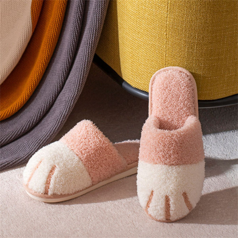 Dam Tofflor Fleece Kattklor Slip-On Mjuk och Bekväm-4