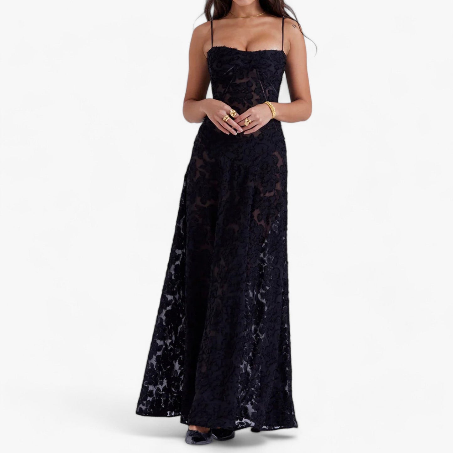 Eleganta Damklänningar i Korsettstil med Figurnära Snitt och Blommönster – Perfekt för Sommarfester 2