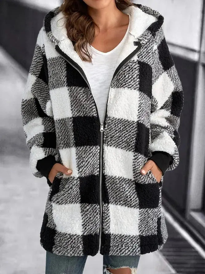 Variant image for Fleecejacka Dam Sportig Design Mjuk Andningsbar Fleece med Huva-1