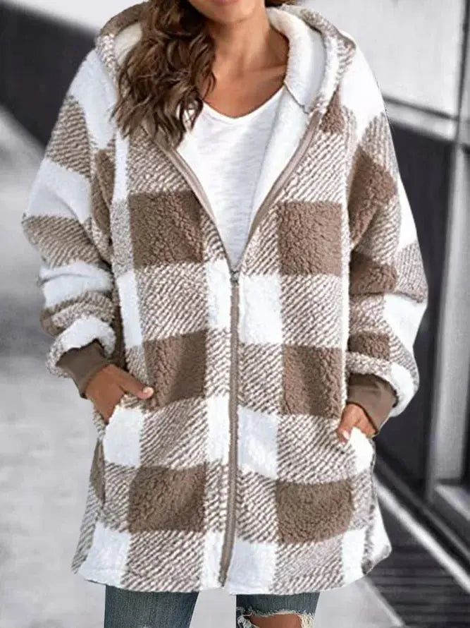 Variant image for Fleecejacka Dam Sportig Design Mjuk Andningsbar Fleece med Huva-13
