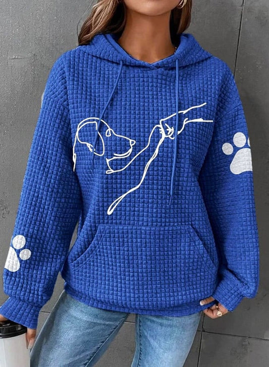 Lång Hoodie Dam Bekväm Mjuk Material med Huva 1