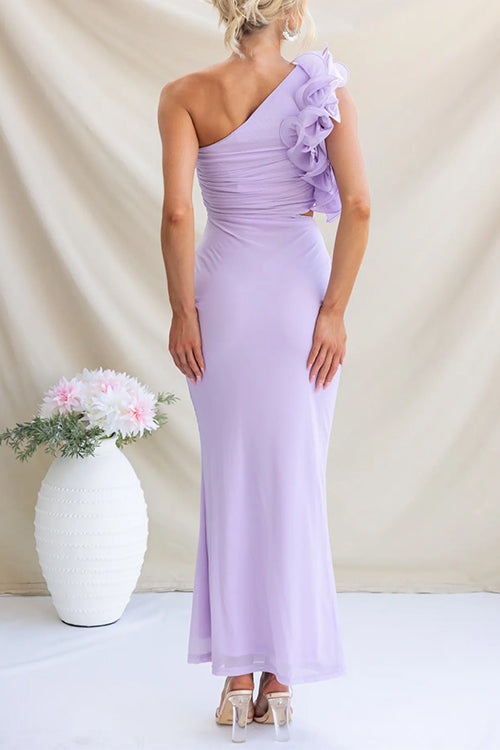 Maxiklänning Dam Utskriven med Volang Bomull och Polyester-4