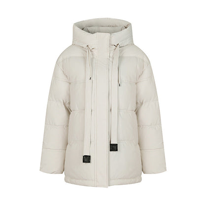 Damjacka Kort Bomull med Huva Avslappnad Passform-6