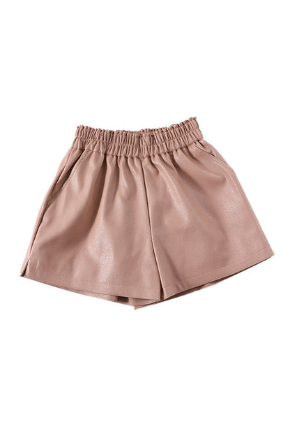 Variant image for Dam Shorts Elastisk Midja Syntetiskt Läder Fickor-9