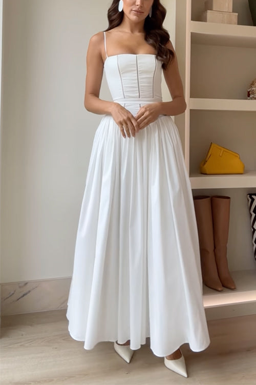 Dam Maxiklänning Spaghetti Remmar Chiffon Sommar-2