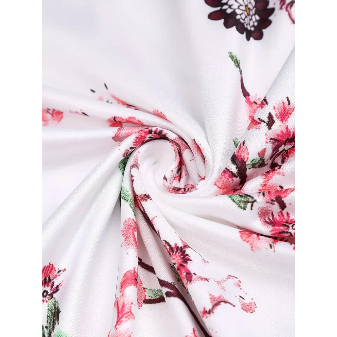 Dam Casual Outfit Set Blommigt Polyester-4