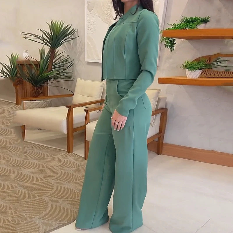 Kvinnors Avslappnad Outfit Polyester Enfärgad-3