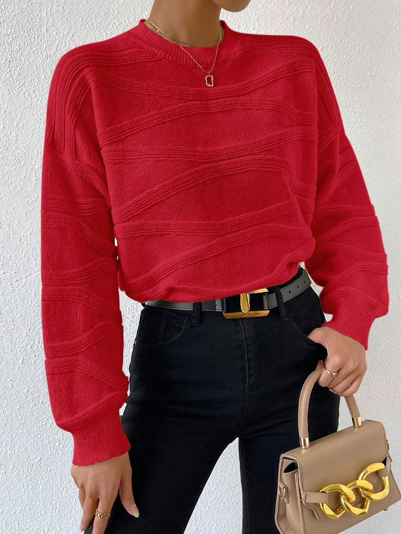 Kvinnors Cardigan Överlappande Axlar Mjuk Stickad Tyg-4