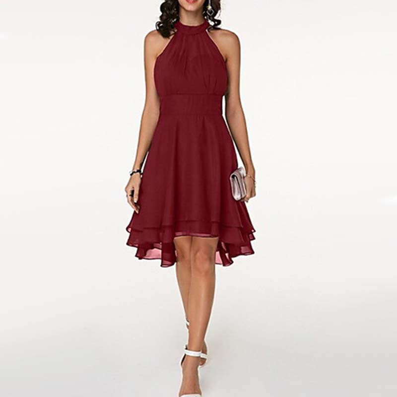 Variant image for Kvinnor A-line Klänning Asymmetrisk Chiffon-25