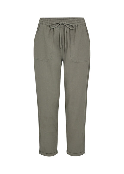 Dam Byxor med Resår i Midjan Snygga Bekväm Bomull-5