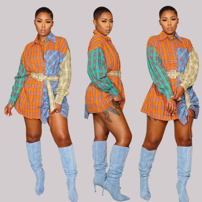 Asymmetrisk Damklänning med Midjebindning och Långa Ärmar i Polyester - Svart, Fina Dam Klänningar 4