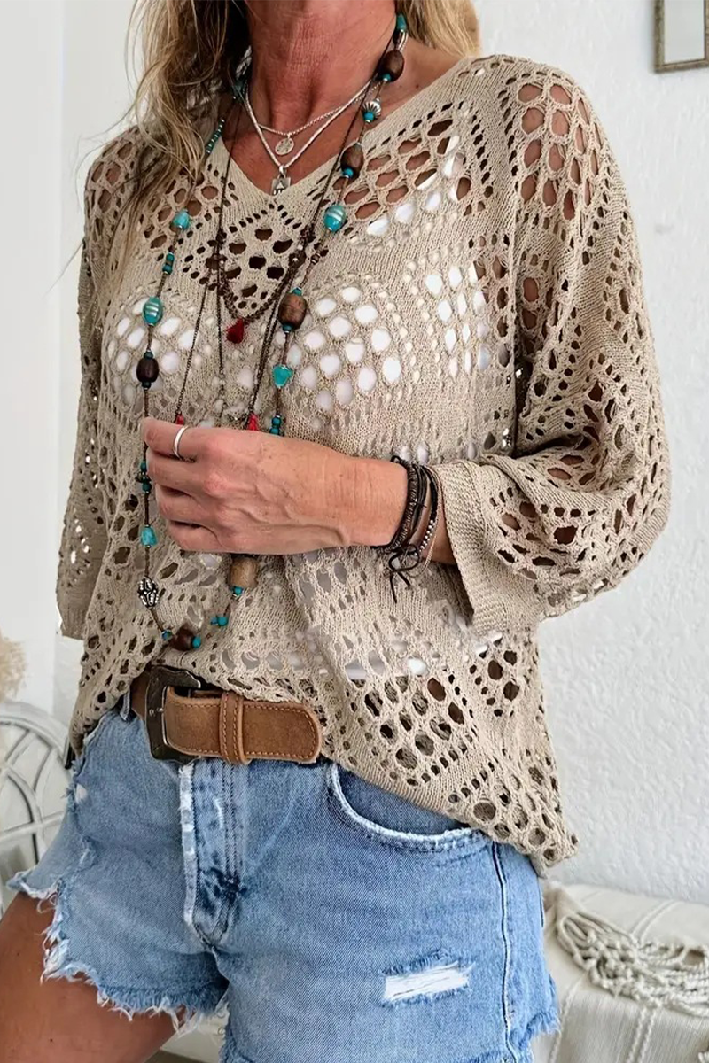 Variant image for Dam Tröja V-hals Avslappnad 100% Bomull-1