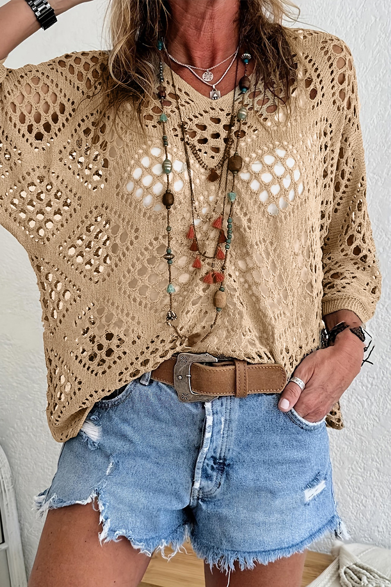 Variant image for Dam Tröja V-hals Avslappnad 100% Bomull-6