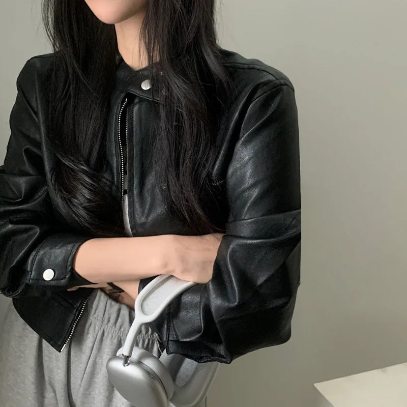 Damjacka Retro med Hög Krage i Polyester – Trendig Jacka för Vardagsbruk och Formella Tillfällen 5