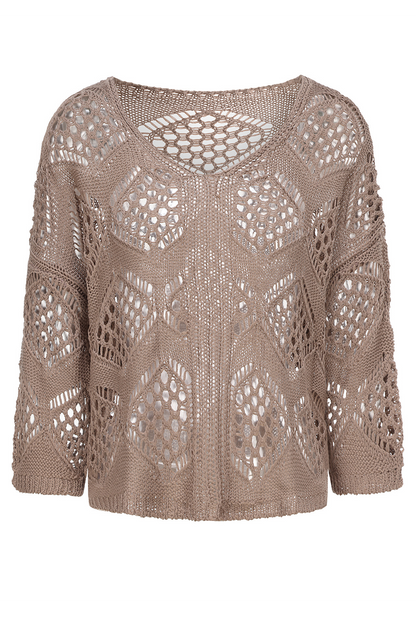 Dam Tröja V-ringning Monokrom 100% Bomull-2