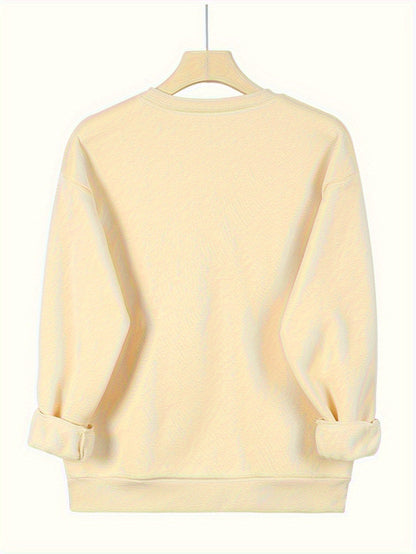 Kvinnors Tröja Hjärtdesign Cirkulär Halsringning Mjuk Tyg 3