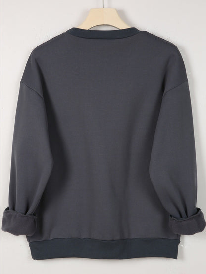 Kvinnors Tröja Hjärtdesign Cirkulär Halsringning Mjuk Tyg 5