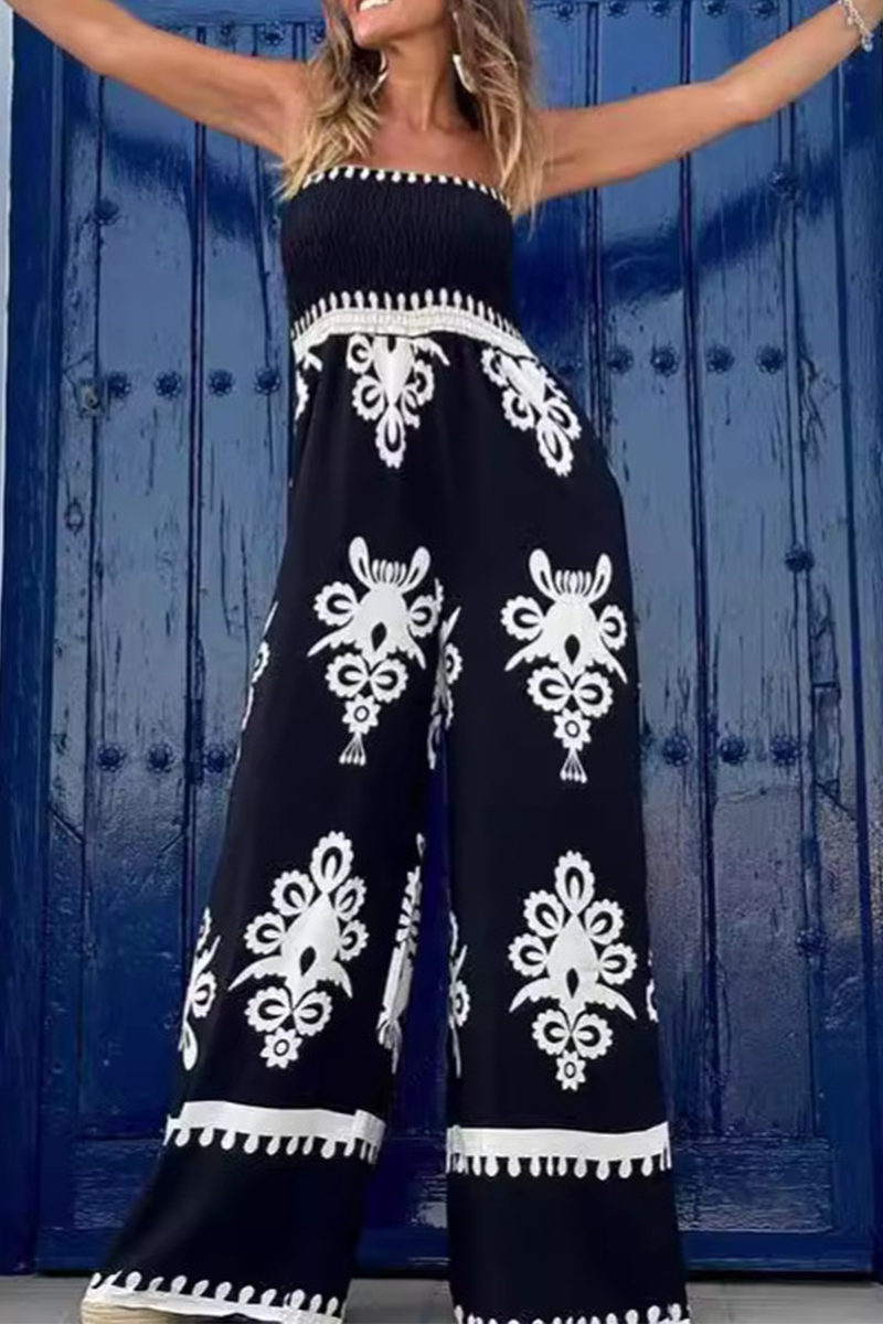 Kvinnors Axelbandslös Klänning Geometriskt Tryck Polyester med Väska-2