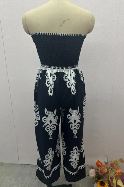 Kvinnors Axelbandslös Klänning Geometriskt Tryck Polyester med Väska-5