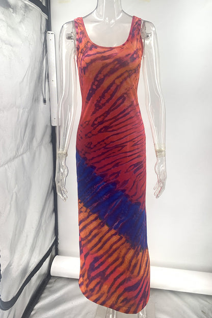 Kvinnors Sommarklänning Bärardesign Batiktryck 100% Bomull-4