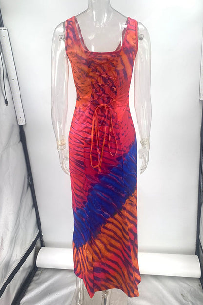 Kvinnors Sommarklänning Bärardesign Batiktryck 100% Bomull-5