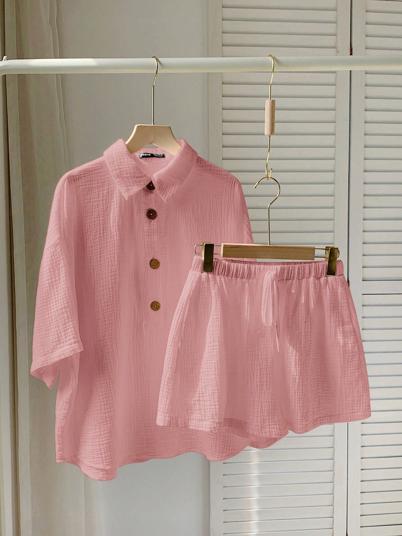 Variant image for Kvinnors 2-delad Uppsättning Avslappnad Linneblandning-16