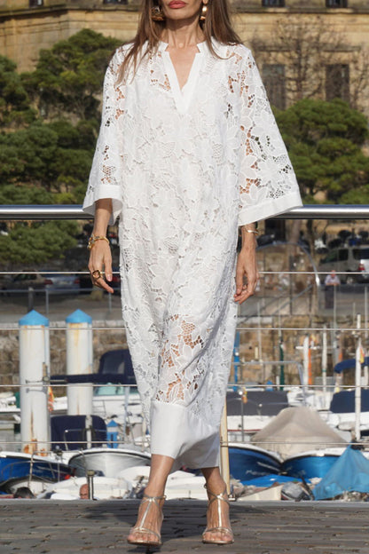 Kvinnors Toppklänning Monokrom Elegant Polyester-1