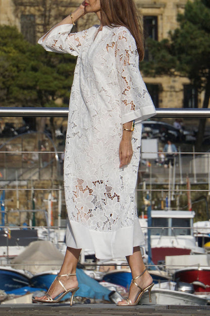 Kvinnors Toppklänning Monokrom Elegant Polyester-4