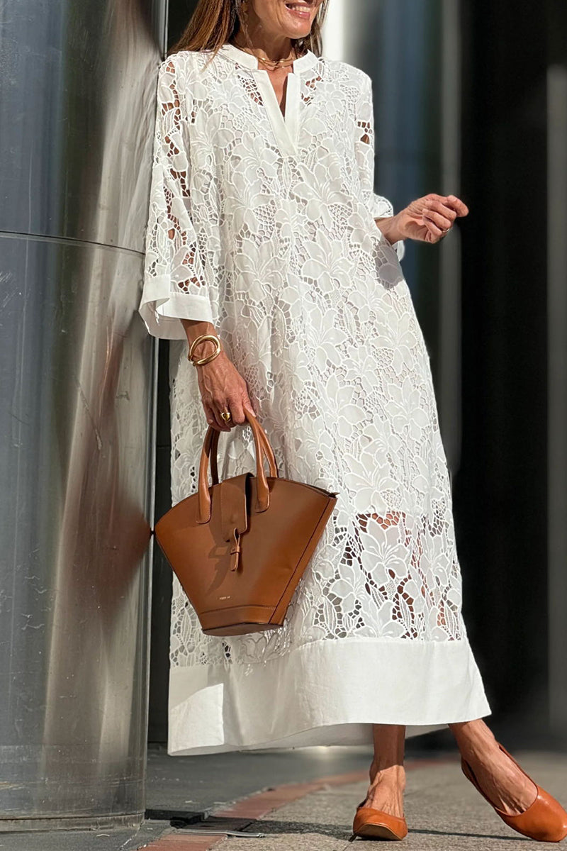 Kvinnors Toppklänning Monokrom Elegant Polyester-5